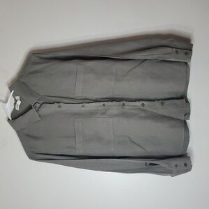 Cloth & Stone Linen Button Down Collared Blouse Top Size Medium Sage Green